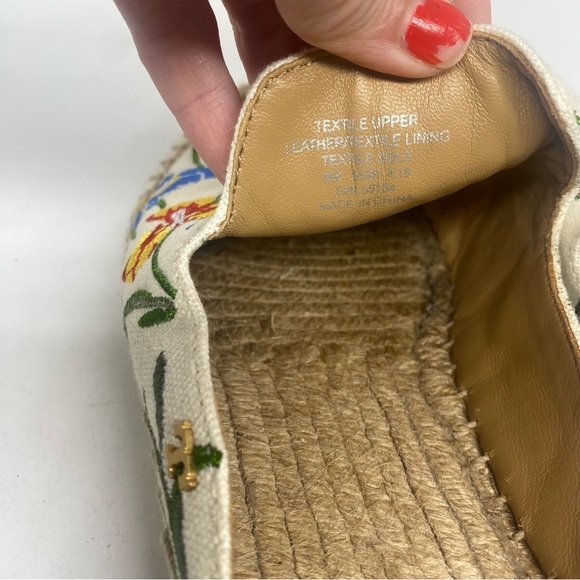 Tory Burch Max Floral Embroidered Espadrille Slides size 8 - Picture 6 of 7